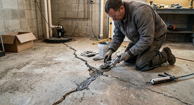 Cracked Basement Floor Repair in Old Bridge, NJ