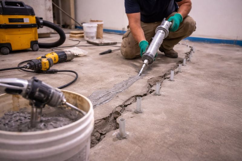 Cracked Basement Floor Repair in Old Bridge, NJ