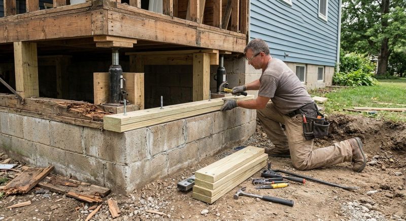 Sinking Foundation Repair in Englishtown, NJ